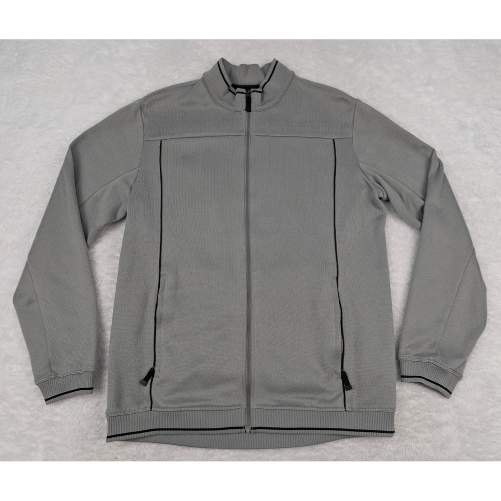 Adidas‎ Full Zip Track Jacket Men's M Gray Zip Pockets Athletic Polyester